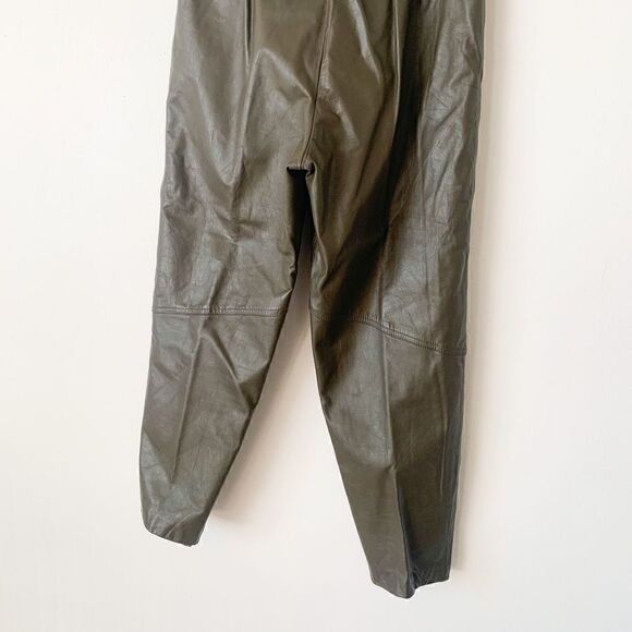 Erez Sport Vintage Women’s Moss Green All Leather Extreme High Rise Cinched Wais - Picture 4 of 6